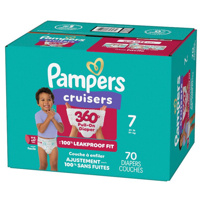 slide 14 of 15, Pampers Cruisers 360 Diapers Pack - Size 7 - 70ct, 7 x 70 ct