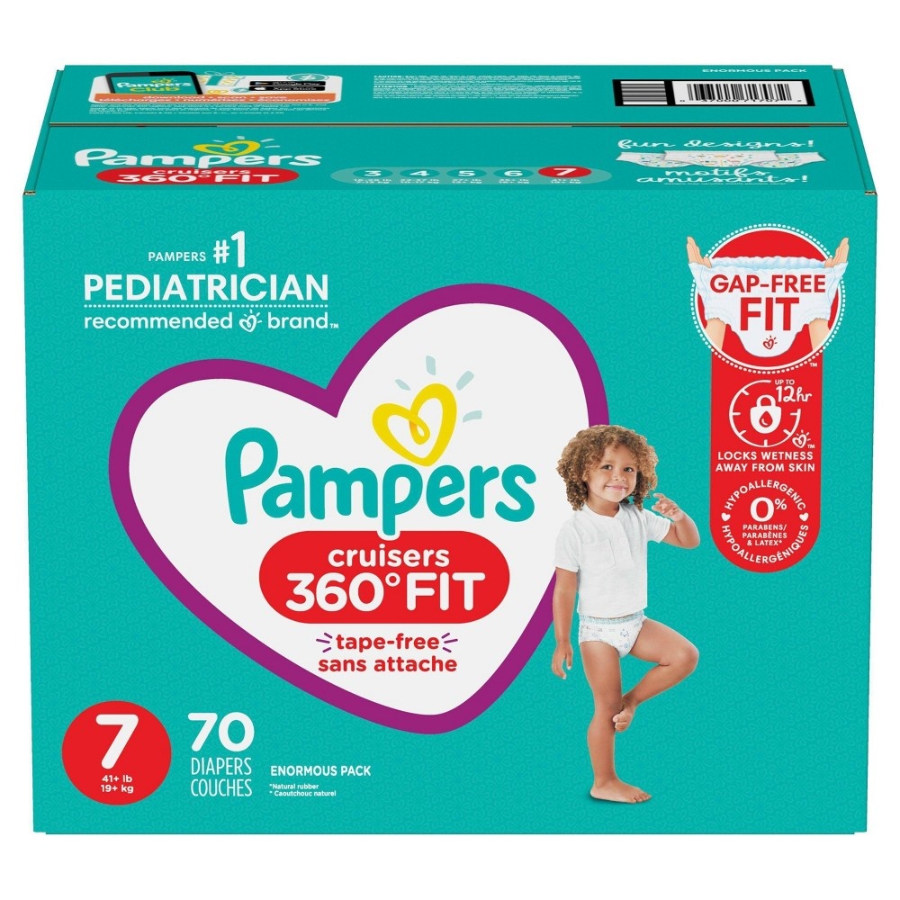 slide 10 of 11, Pampers Cruisers 360 Diapers Enormous Pack - Size 7 - 70ct, 70 ct