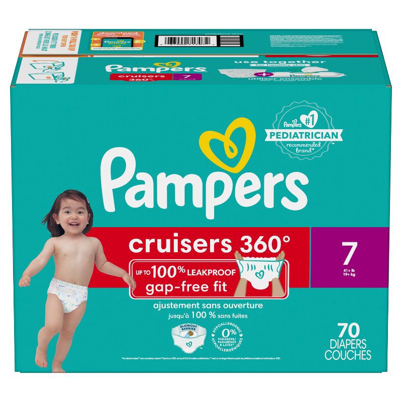 slide 10 of 13, Pampers Cruisers 360 Diapers Pack - Size 7 - 70ct, 70 ct