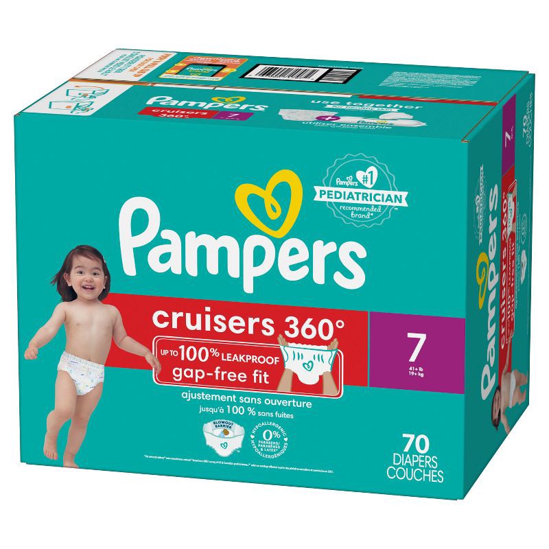 slide 11 of 13, Pampers Cruisers 360 Diapers Pack - Size 7 - 70ct, 70 ct