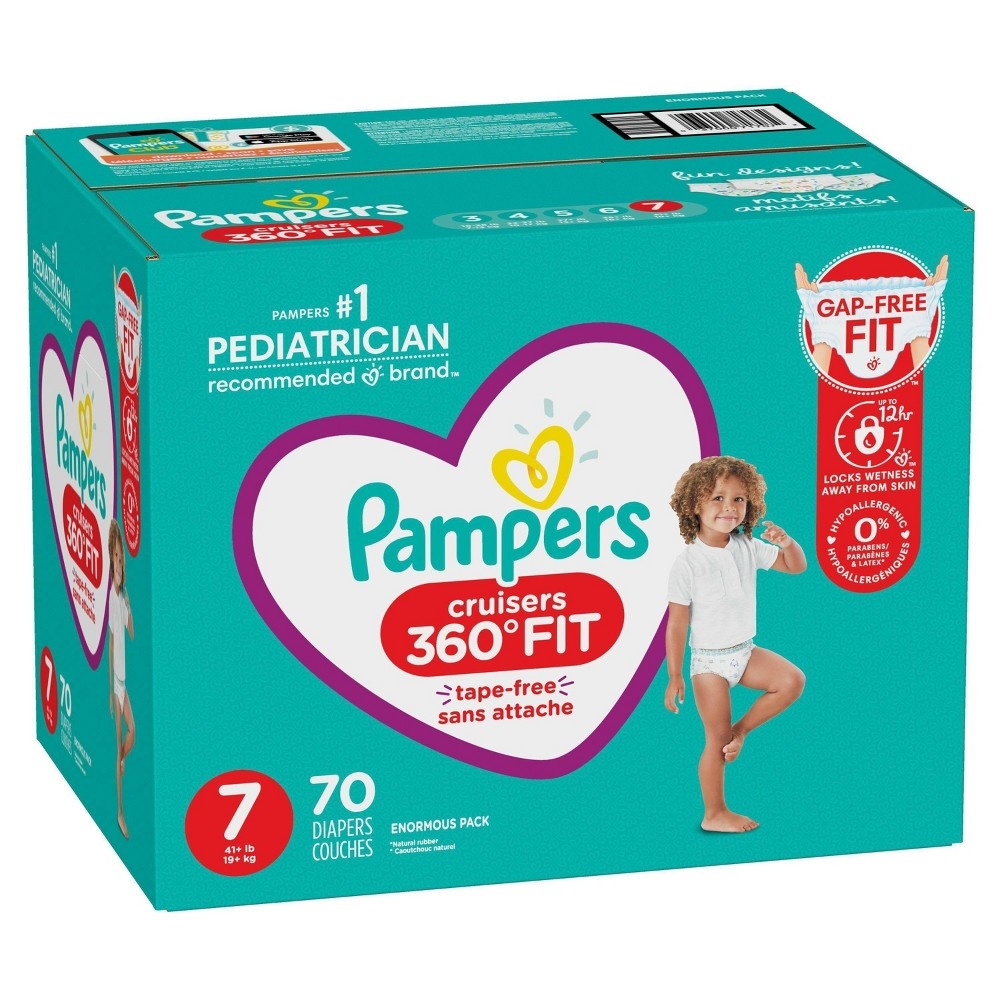 slide 11 of 11, Pampers Cruisers 360 Diapers Enormous Pack - Size 7 - 70ct, 70 ct