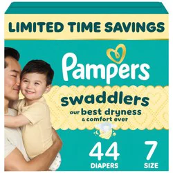Pampers Swaddlers Sensitive Disposable Diapers - Size 7 - 44ct