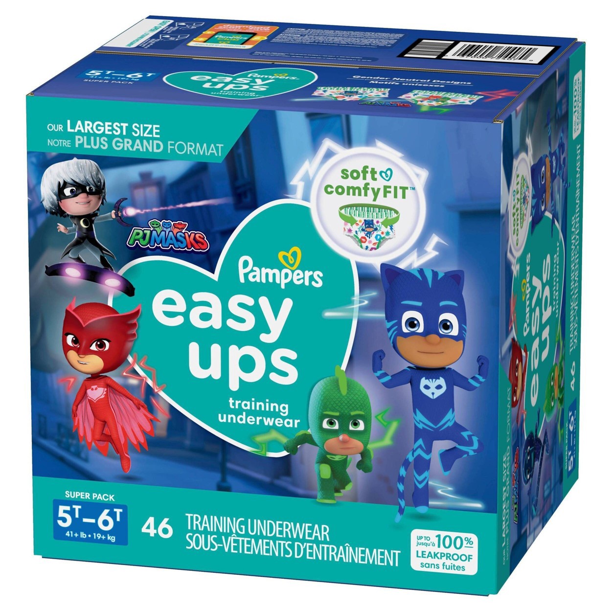 slide 9 of 10, Pampers Easy Ups Boys Training Underwear Super Pack Size 5T-6T, 46 ct