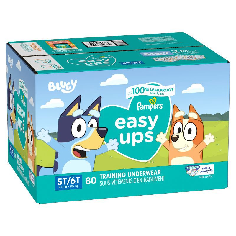 slide 13 of 15, Pampers Easy Ups Bluey Training Underwear - Size 5T-6T - 80ct, 80 ct