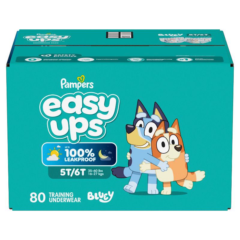 slide 13 of 18, Pampers Easy Ups Bluey Training Underwear - Size 5T-6T - 80ct, 80 ct