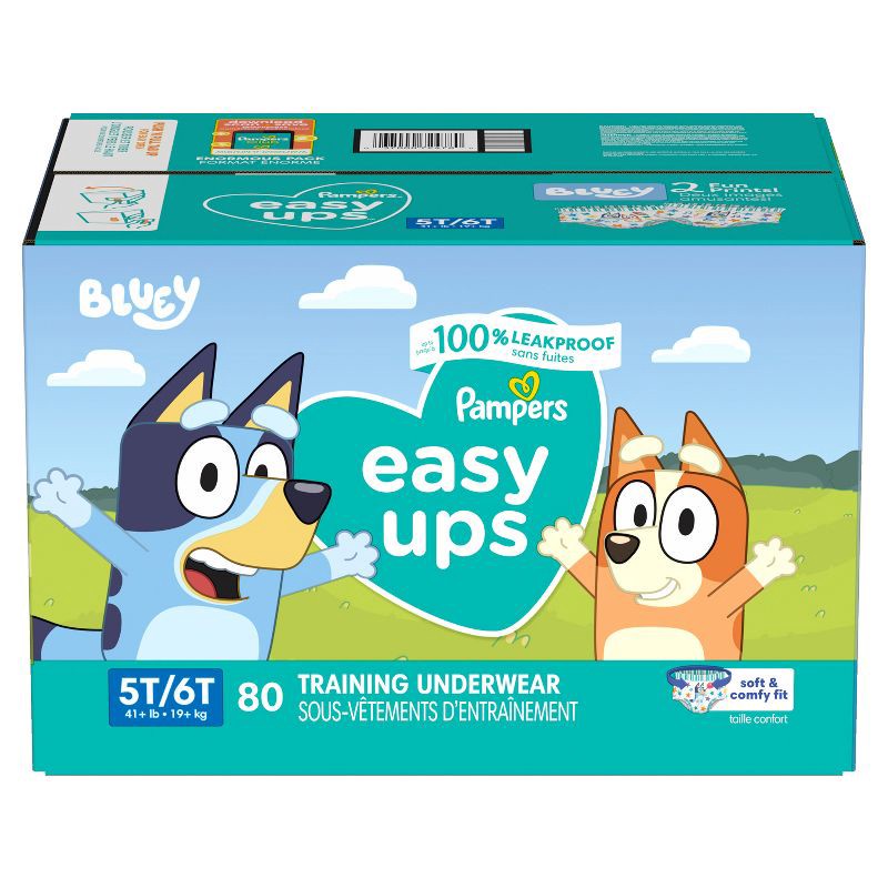 slide 15 of 15, Pampers Easy Ups Bluey Training Underwear - Size 5T-6T - 80ct, 80 ct