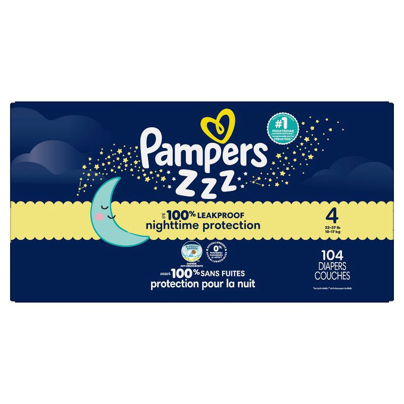 slide 15 of 16, Pampers Swaddlers Overnight Diapers - Size 4 - 104ct, 4 x 104 ct