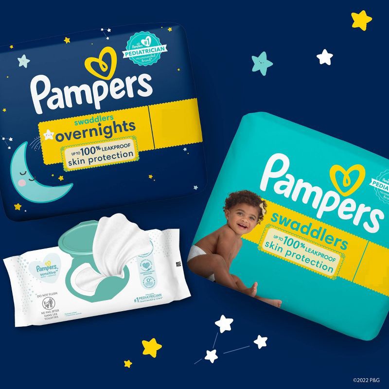 slide 5 of 6, Pampers Swaddlers Overnights Diapers Enormous Pack - Size 4 - 104ct, 104 ct