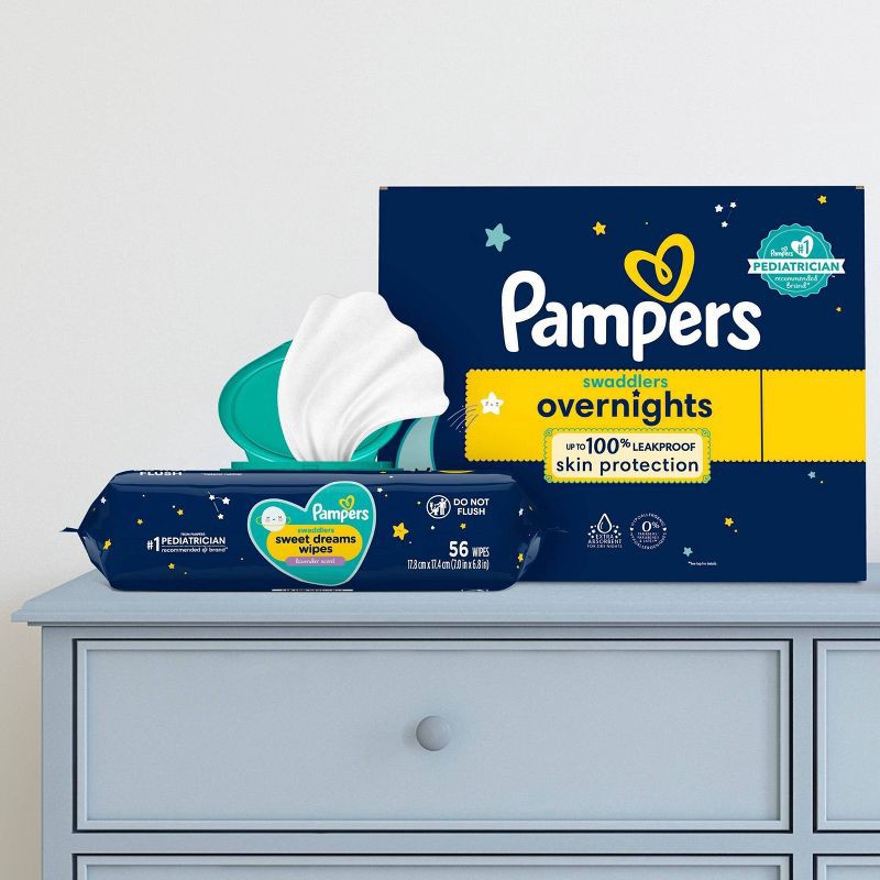 slide 6 of 6, Pampers Swaddlers Overnights Diapers Enormous Pack - Size 4 - 104ct, 104 ct