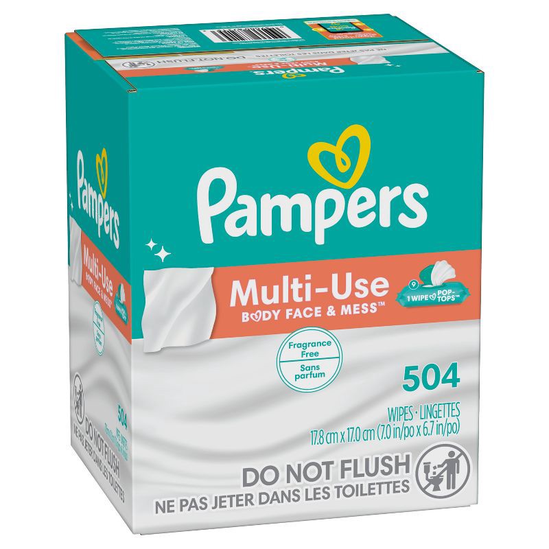 slide 10 of 11, Pampers Multi-Use Fragrance Free Baby Wipes - 504ct, 504 ct