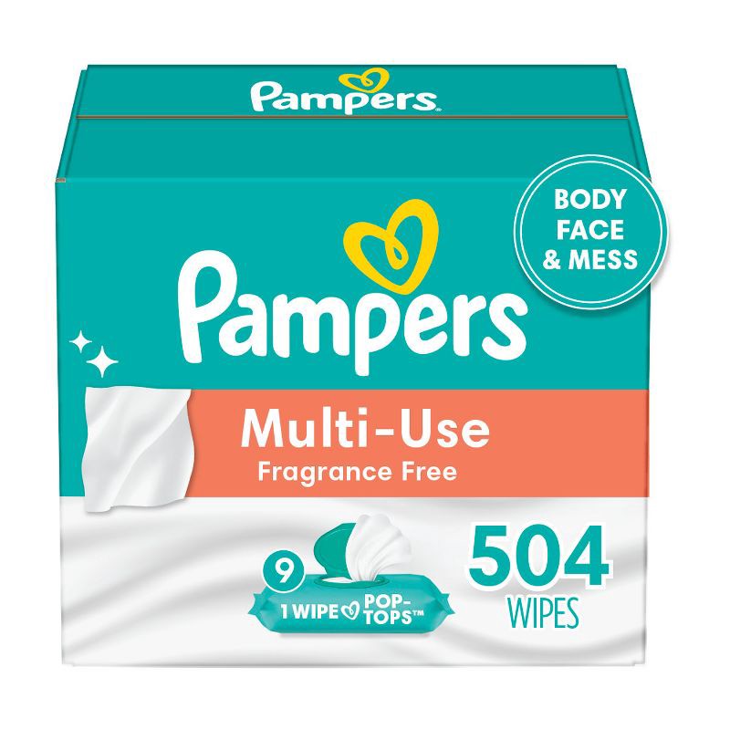 slide 1 of 11, Pampers Multi-Use Fragrance Free Baby Wipes - 504ct, 504 ct