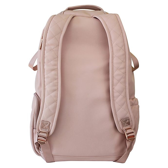 slide 2 of 7, Itzy Ritzy Boss Quilted Diaper Backpack - Blush, 1 ct