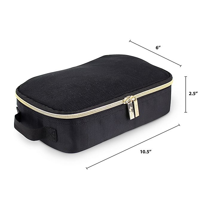 slide 3 of 11, Itzy Ritzy Packing Cubes - Black/Gold, 3 ct