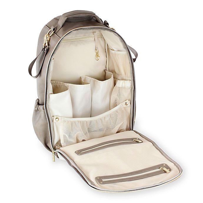 slide 12 of 17, Itzy Ritzy Backpack Diaper Bag - Herringbone Taupe, 1 ct