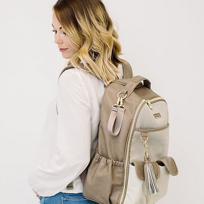 slide 8 of 17, Itzy Ritzy Backpack Diaper Bag - Herringbone Taupe, 1 ct