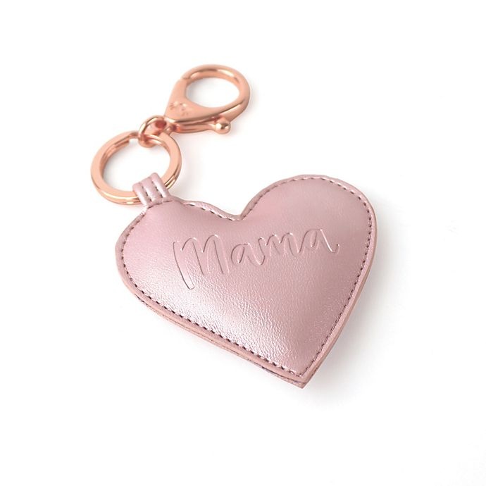 slide 2 of 2, Itzy Ritzy Mama'' Heart Faux Leather Key Charm - Blush'', 1 ct