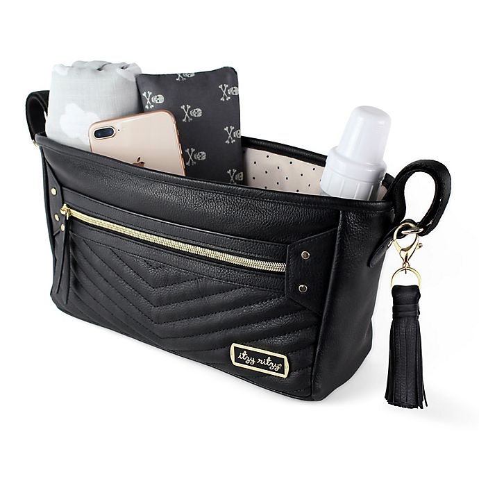 slide 3 of 3, Itzy Ritzy Stroller Organizer Caddy - Black/Gold, 1 ct