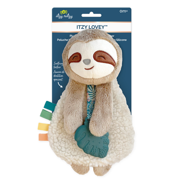slide 2 of 9, Itzy Ritzy Lovey Pal Sloth Teether Toy - Brown, 1 ct