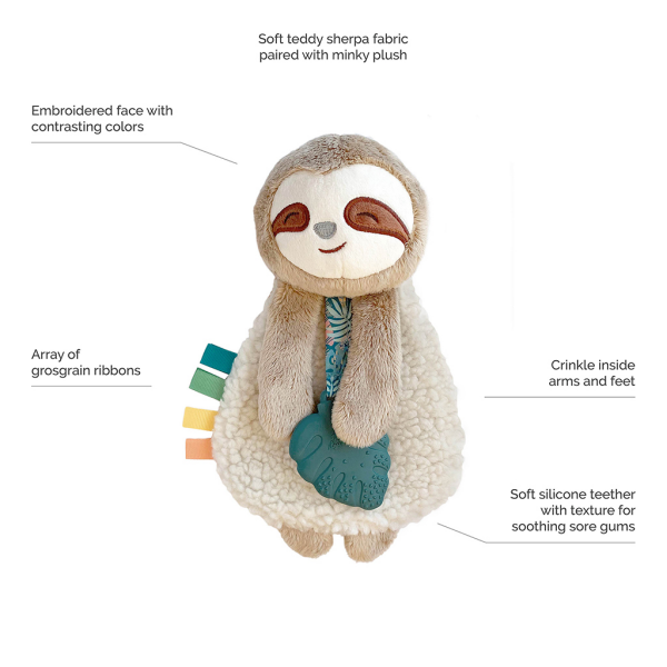 slide 9 of 9, Itzy Ritzy Lovey Pal Sloth Teether Toy - Brown, 1 ct