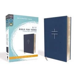 Harper Christian Niv, Bible for Teens, Thinline Edition, Leathersoft, Blue, Red Letter Edition, Comfort Print - by Zondervan (Leather Bound)