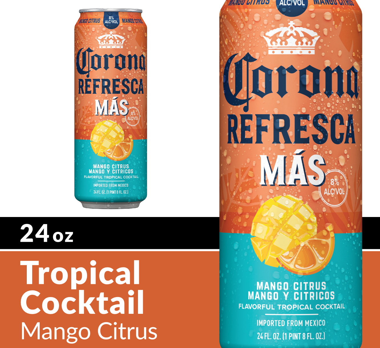 slide 6 of 6, Corona Refresca Corona Mango Citrus 24Oz Can, 24 oz