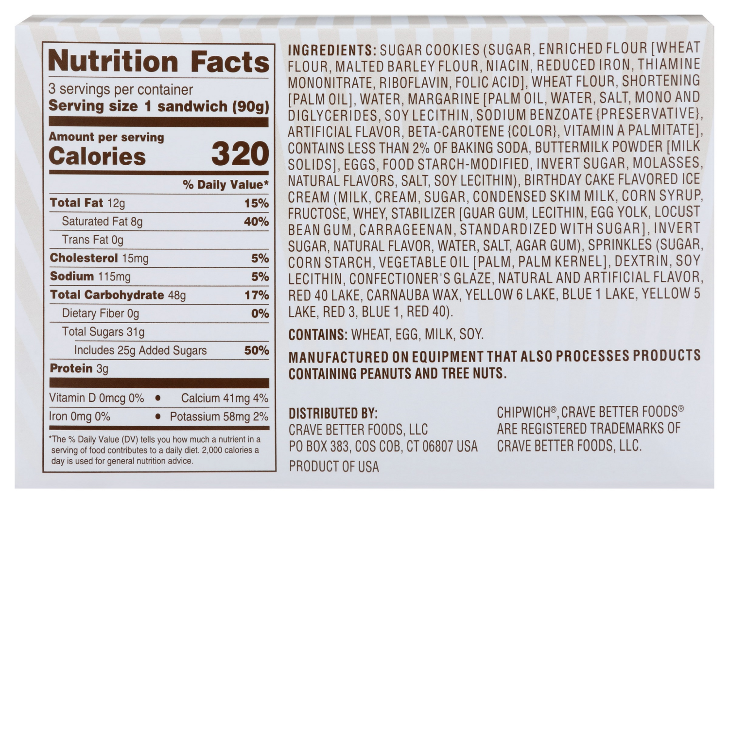 slide 2 of 2, Chipwich Birthday Cake Ice Cream Sandwich 3 - 4.25 fl oz Sandwiches, 3 ct