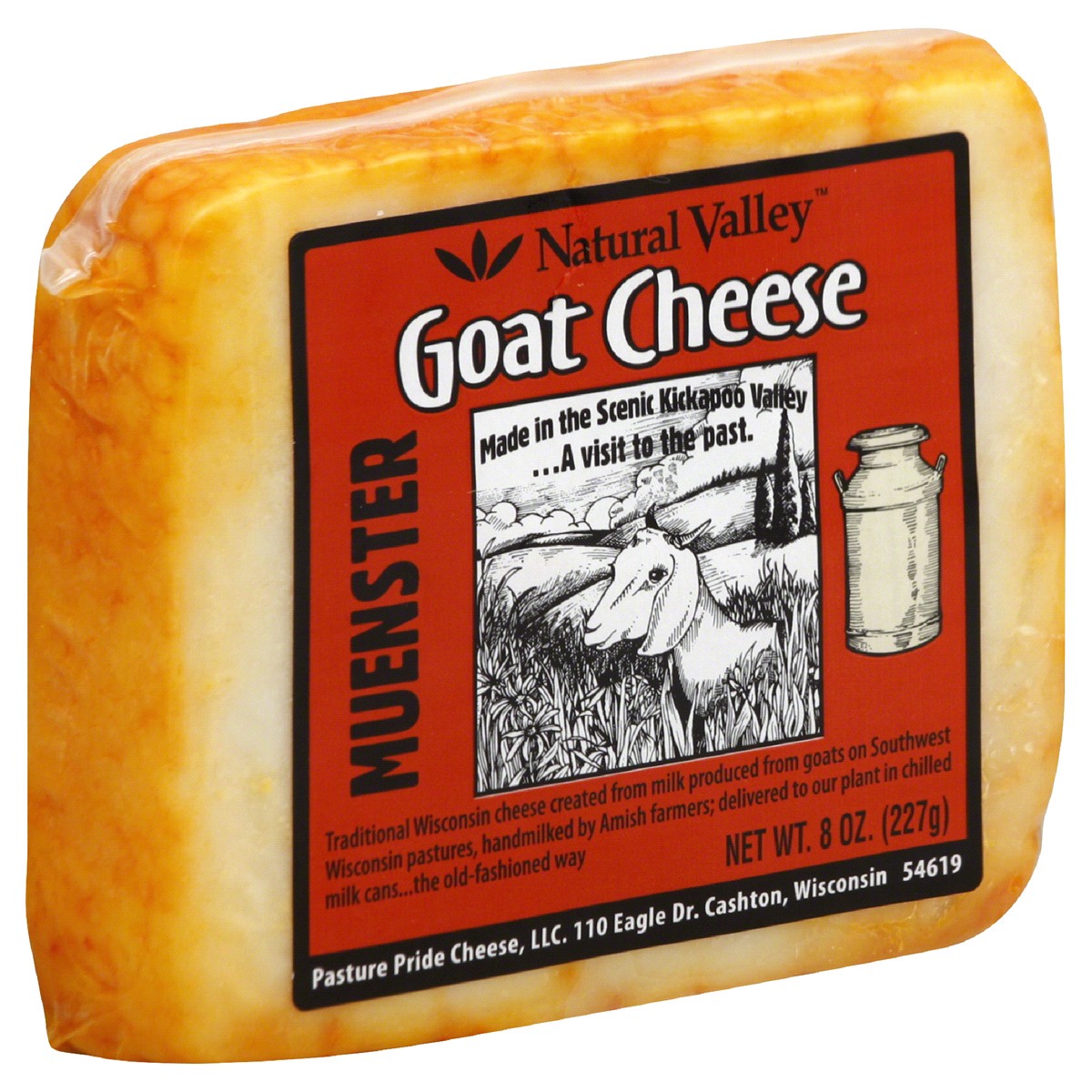 slide 1 of 1, Natural Valley Muenster Goat Cheese, 8 oz, 8 oz