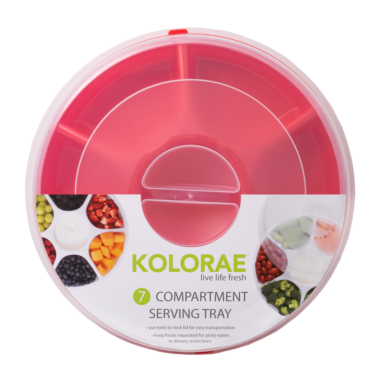 slide 1 of 4, KOLORAE Serving Tray 7 Compartments, Assorted, 1 ct