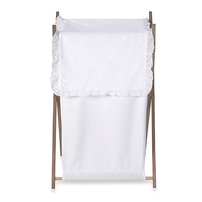 slide 1 of 1, Sweet Jojo Designs Eyelet Laundry Hamper - White, 1 ct