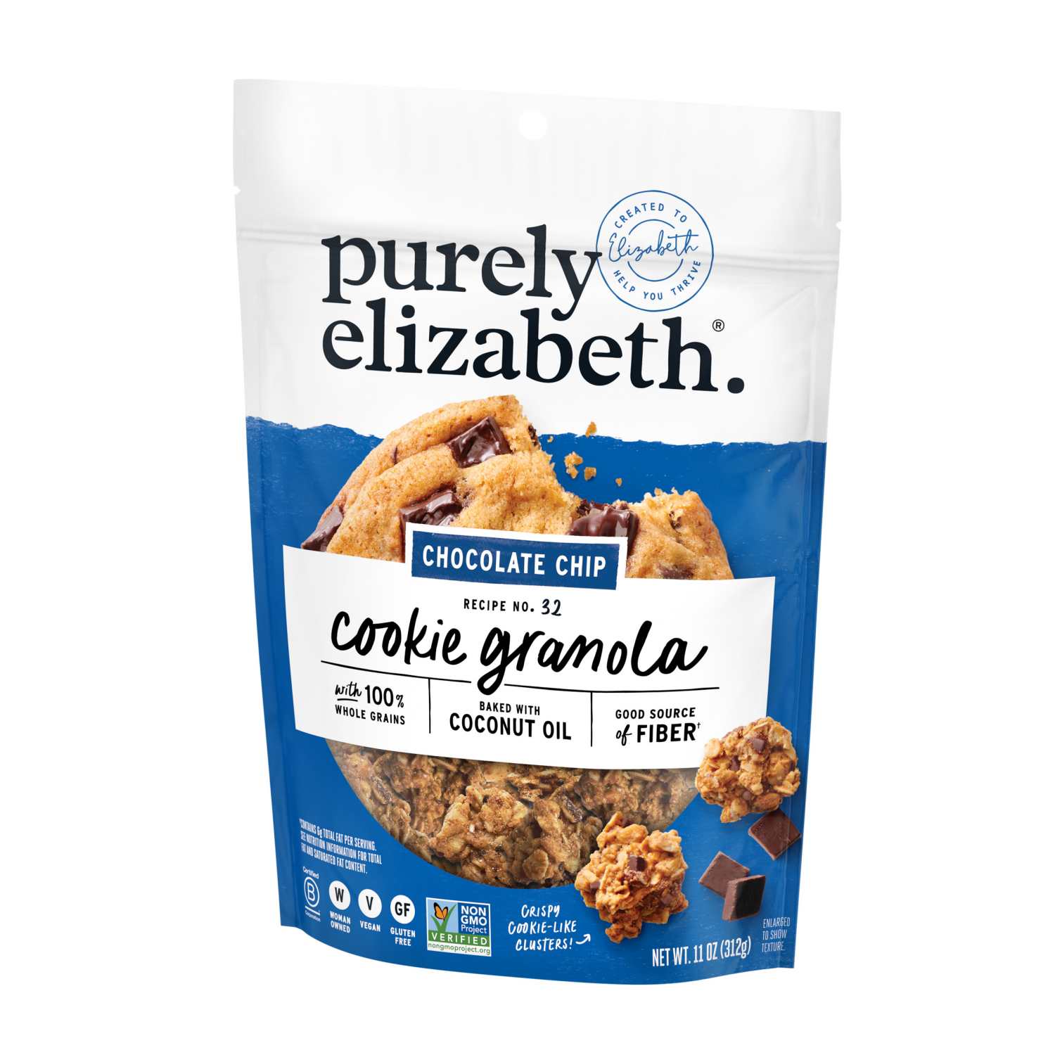 slide 4 of 8, Purely Elizabeth Chocolate Chip Cookie Granola Gluten-Free Non GMO 11 oz., 11 oz