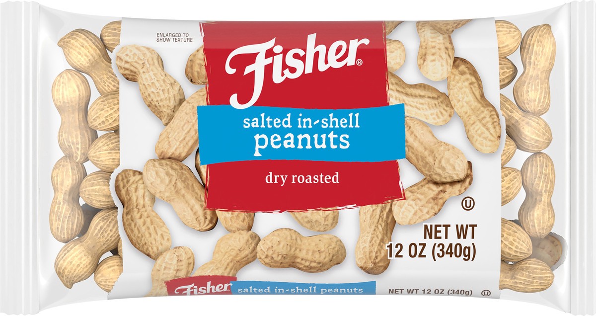 slide 2 of 14, Fisher Salted In-Shell Dry Roasted Peanuts 12 oz. Bag, 12 oz