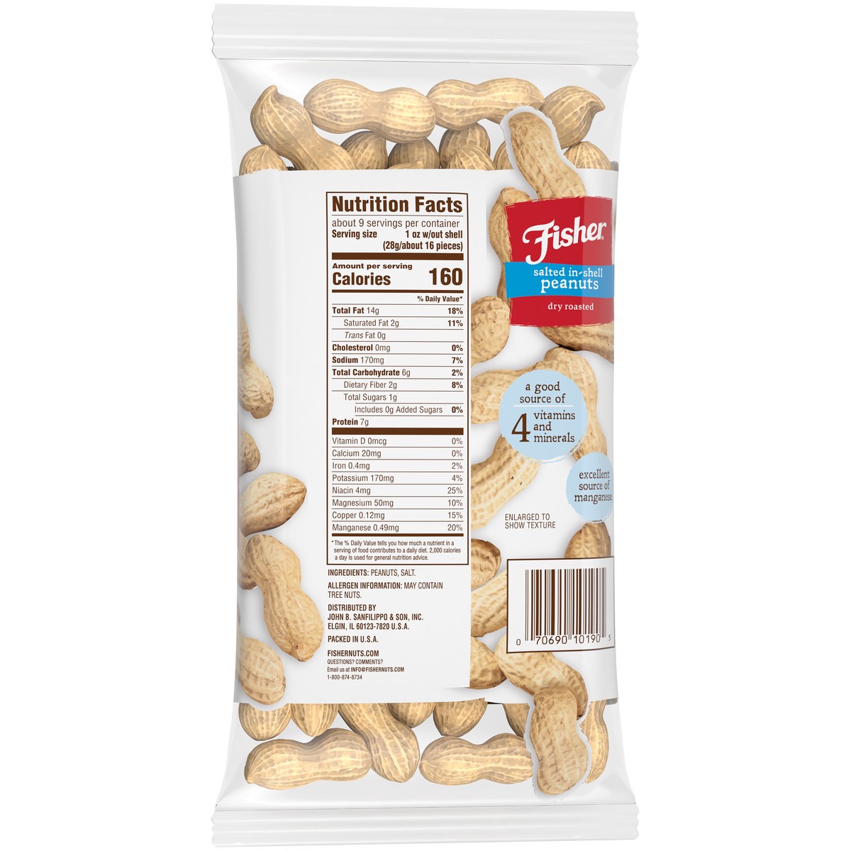 slide 12 of 14, Fisher Salted In-Shell Dry Roasted Peanuts 12 oz. Bag, 12 oz