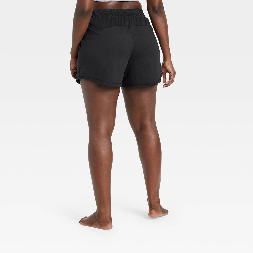 slide 4 of 6, Women's Mid-Rise Knit Shorts 5" - All in Motion Black M, 1 ct