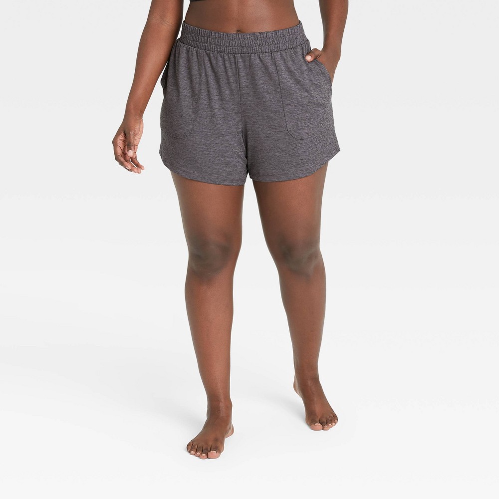 slide 4 of 6, Women's Mid-Rise Knit Shorts 5" - All in Motion Dark Gray S, 1 ct