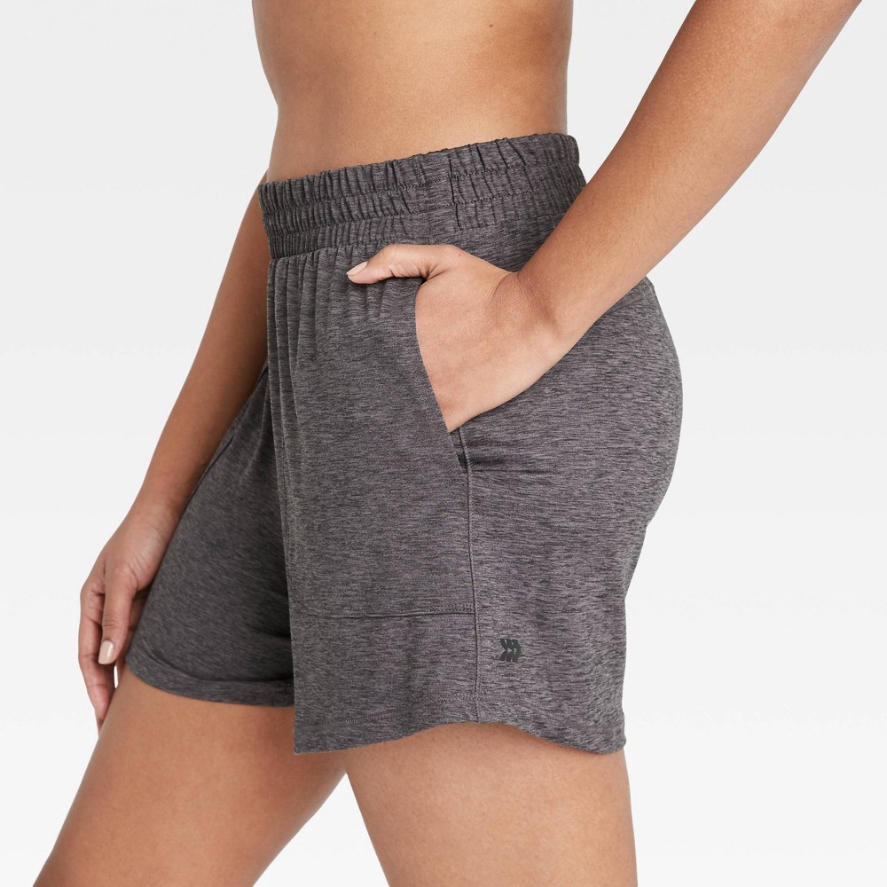 slide 3 of 6, Women's Mid-Rise Knit Shorts 5" - All in Motion Dark Gray S, 1 ct