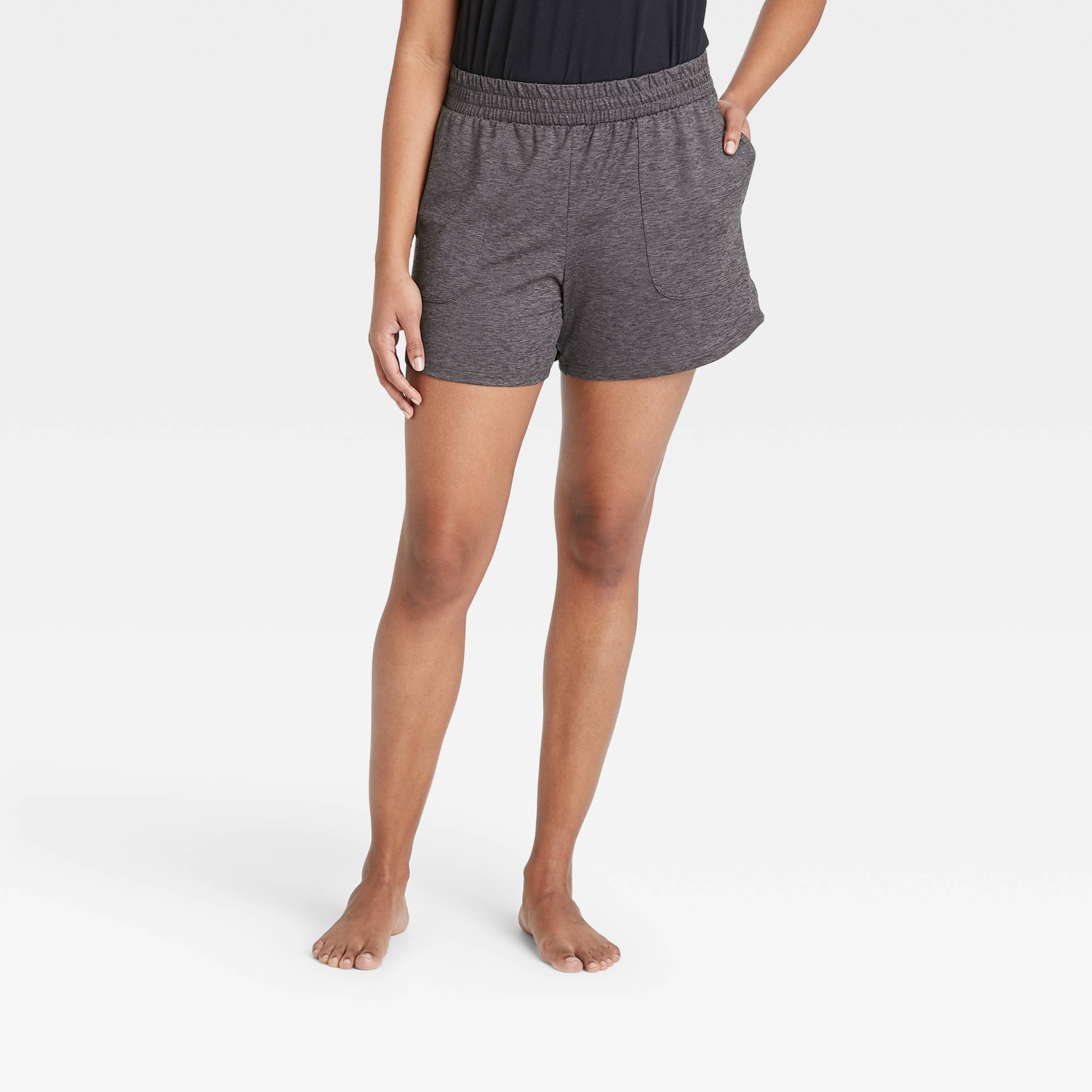 slide 1 of 6, Women's Mid-Rise Knit Shorts 5" - All in Motion Dark Gray S, 1 ct