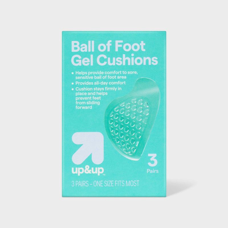 slide 1 of 3, Ball of Foot Gel Cushion - 3pk - up&up™, 3 ct