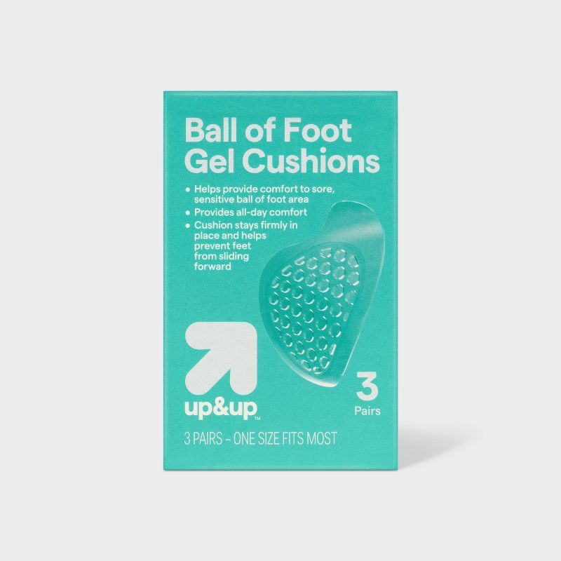 slide 1 of 3, Ball of Foot Gel Cushion - 3pk - up&up™, 3 ct