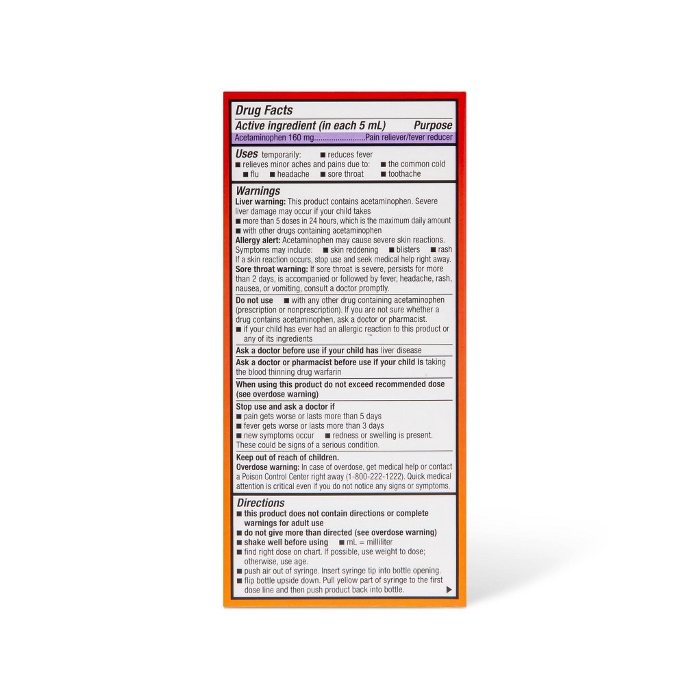 Acetaminophen Dye Free Infant Pain Reliever Liquid Cherry 2 fl oz up & up 2 fl oz Shipt