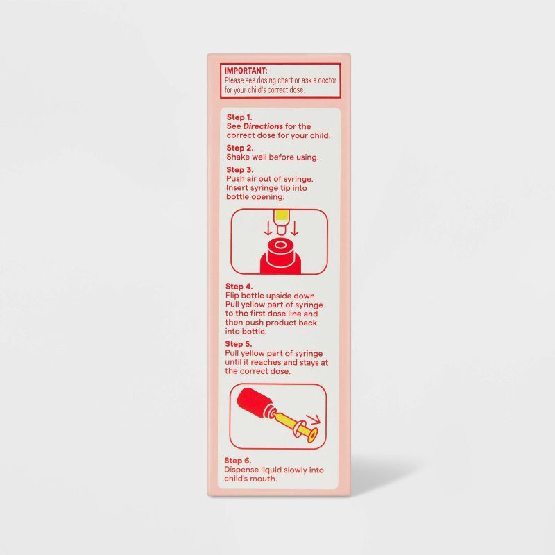 slide 5 of 8, Acetaminophen Dye Free Infant Pain Reliever Liquid - Cherry - 2 fl oz - up&up™, 2 fl oz