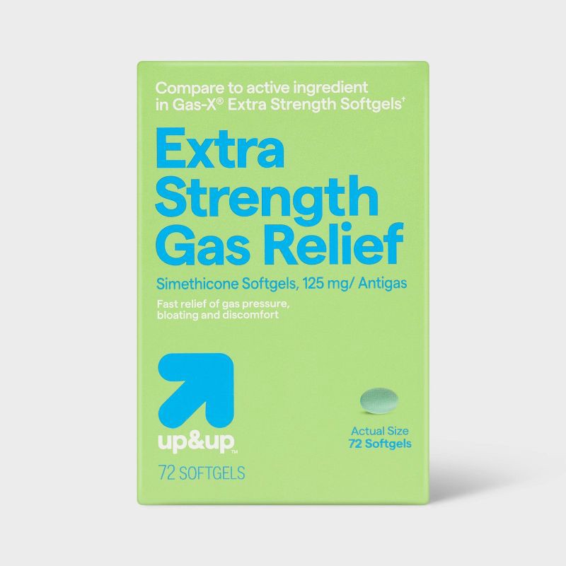 slide 1 of 4, Gas Extra Strength Softgel - 72ct - up&up™, 72 ct