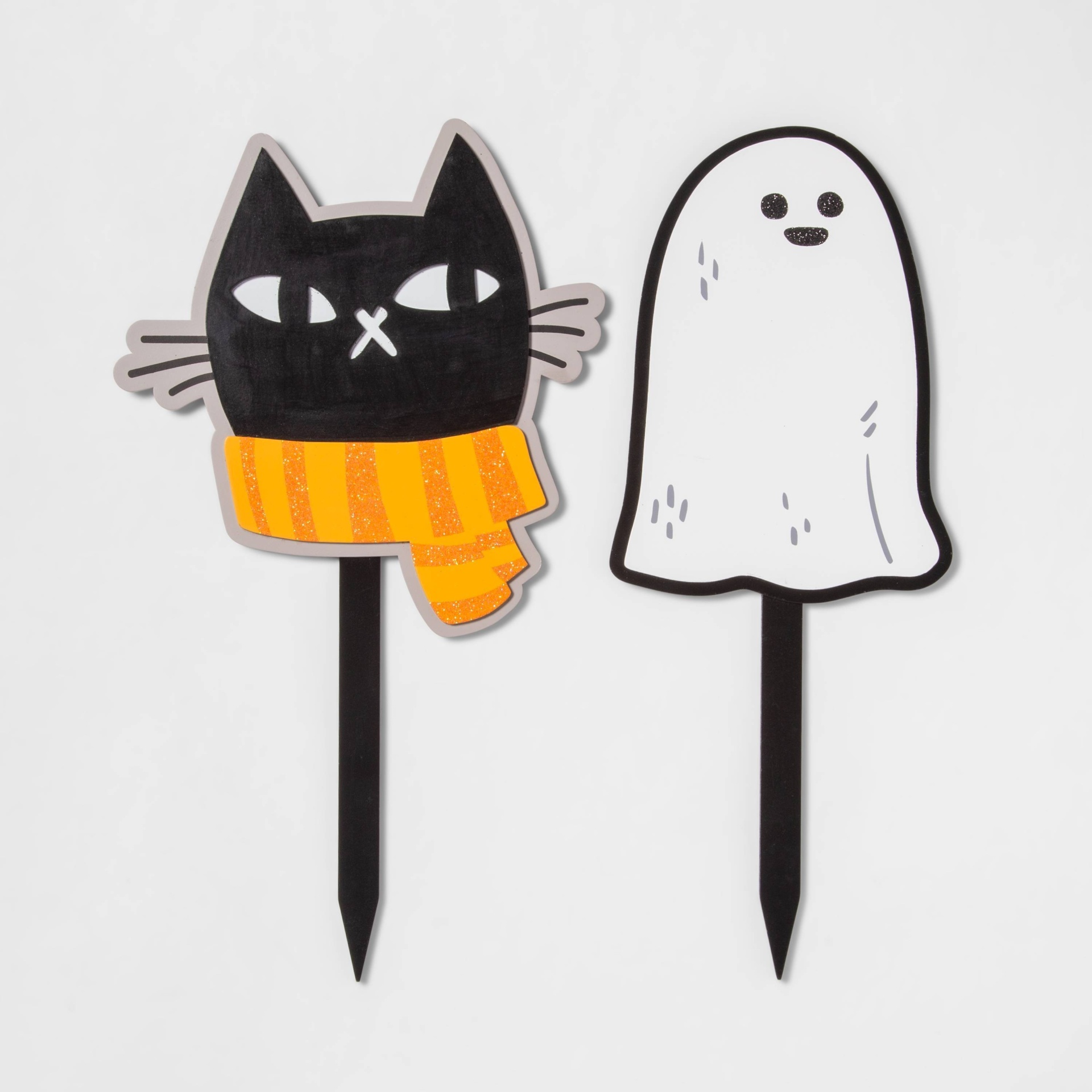 slide 1 of 3, Cat/Ghost Yard Stake Halloween Decorative Scene Prop - Hyde & EEK! Boutique, 2 ct