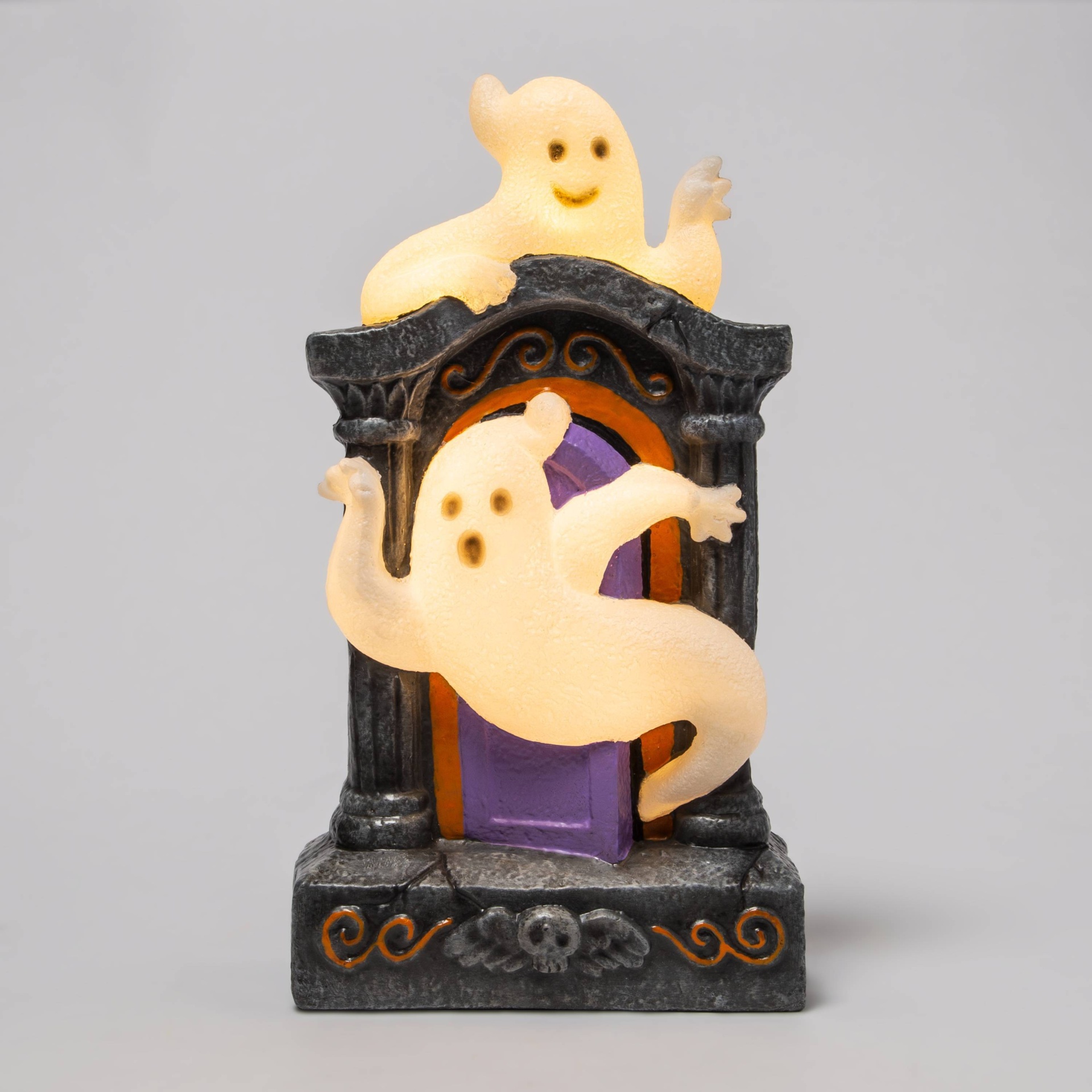 slide 1 of 3, Lit Tombstone with Ghost Halloween Decorative Scene Prop - Hyde & EEK! Boutique, 1 ct