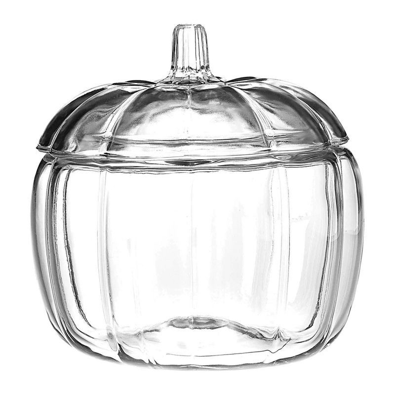 slide 1 of 1, Anchor Clear Glass Pumpkin Halloween Candy Dish Decorative Jar, 1 ct