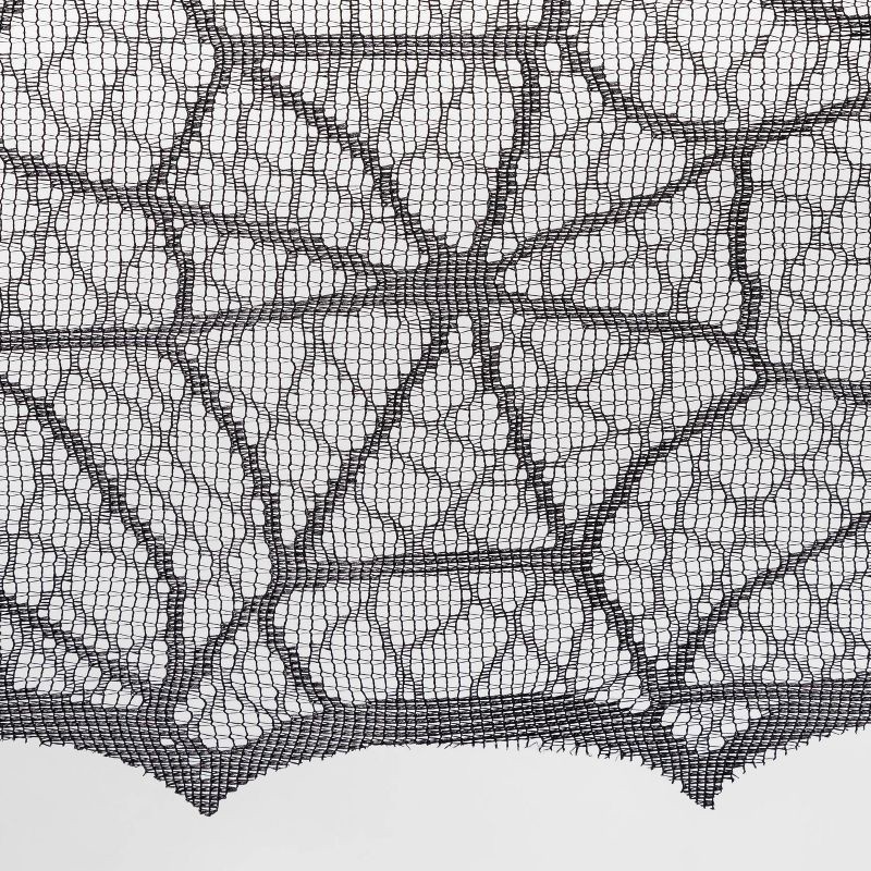 slide 3 of 3, 60"x84" Lace Halloween Tablecloth - Hyde and EEK! Boutique™: Eerie Cobweb Design, Polyester Fabric, Festive Dining Decor, 1 ct