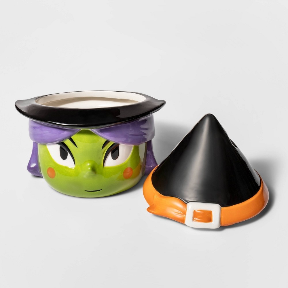 slide 3 of 3, Ceramic Witch Candy Dish Halloween Serving Bowl - Hyde & EEK! Boutique, 1 ct