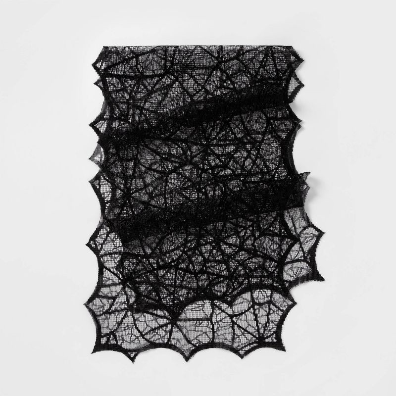 slide 1 of 3, 14"x48" Lace Halloween Table Runner - Hyde and EEK! Boutique™, 1 ct