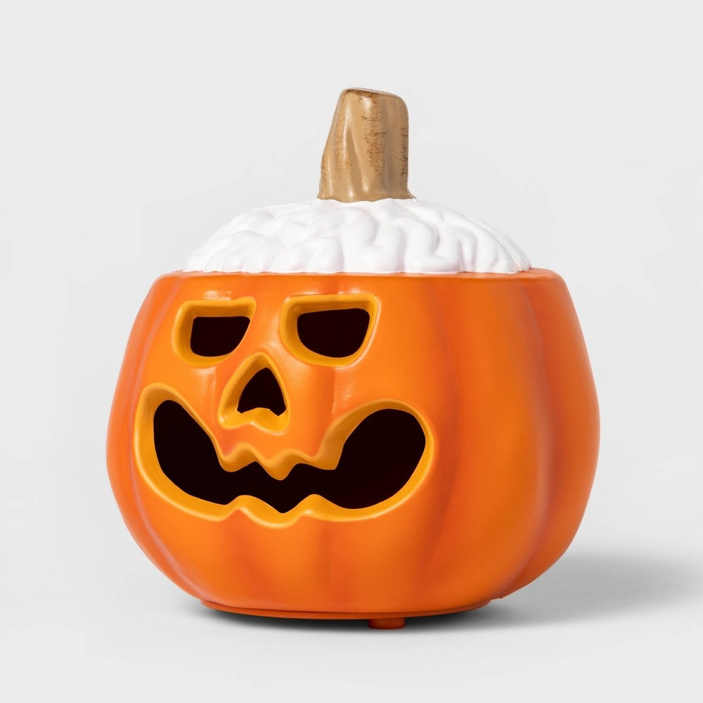 slide 3 of 3, Lit Zombie Brain Pumpkin Halloween Decorative Prop - Hyde & EEK! Boutique, 1 ct
