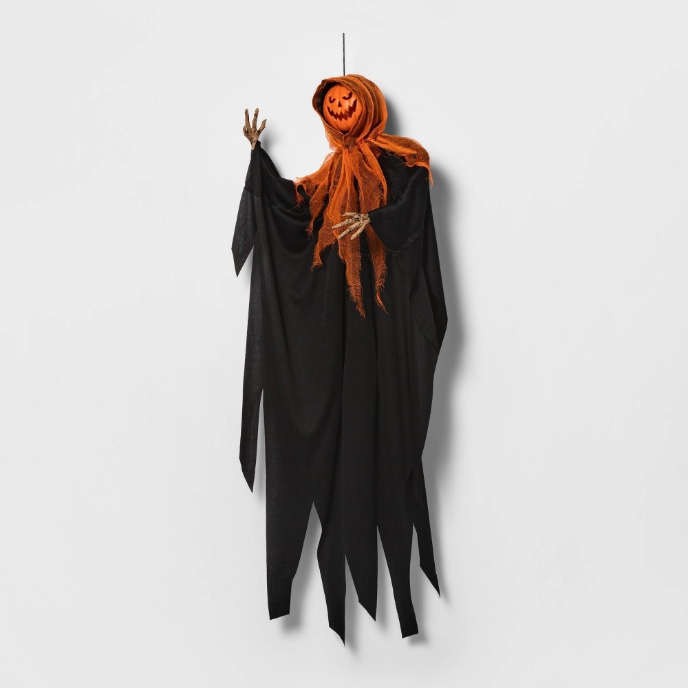 slide 2 of 2, Pumpkin Face Ghoul with Black/Orange Robe Halloweeen Decorative Mannequin - Hyde & EEK! Boutique, 1 ct