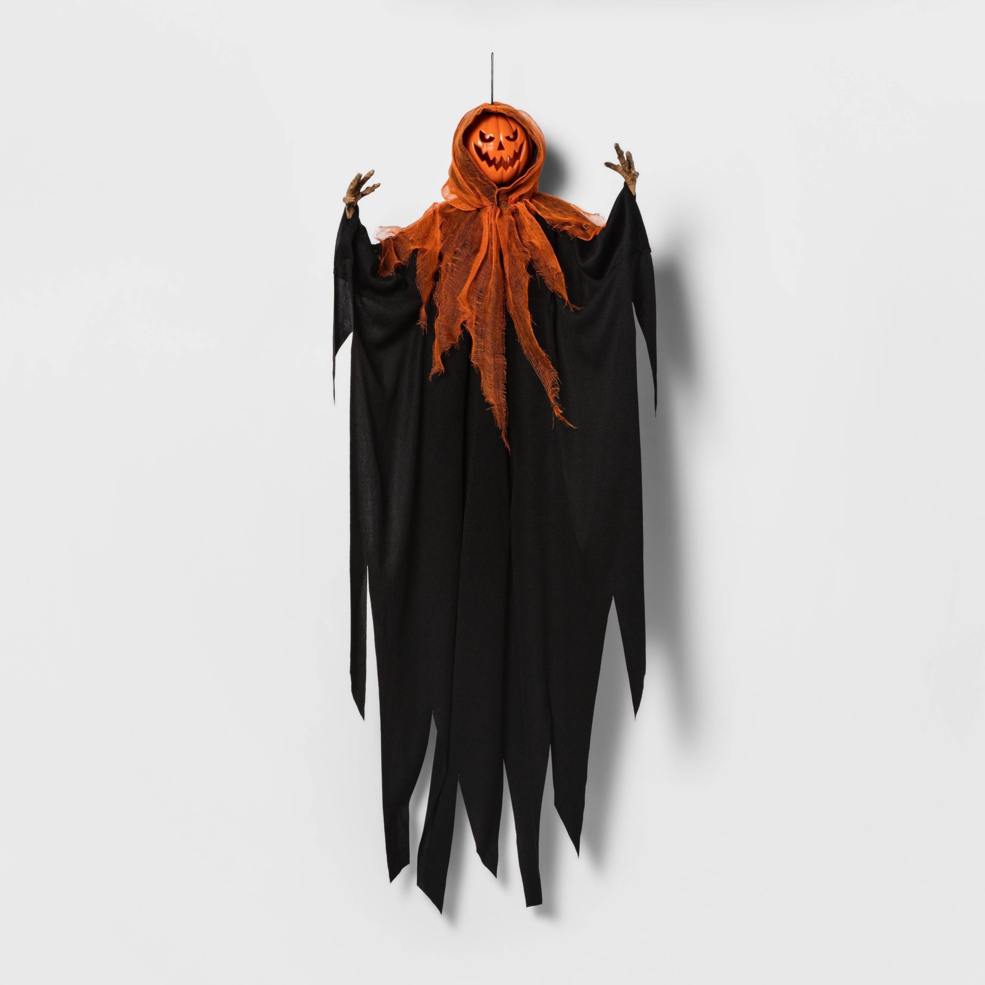 slide 1 of 2, Pumpkin Face Ghoul with Black/Orange Robe Halloweeen Decorative Mannequin - Hyde & EEK! Boutique, 1 ct